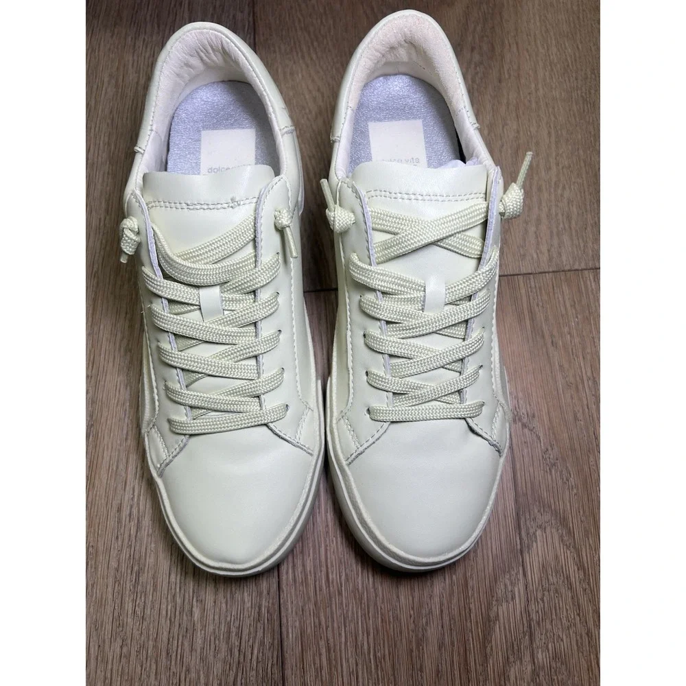 Women's Dolce Vita Zina 360 6.5 Casual Cream Colored Sneakers New‎